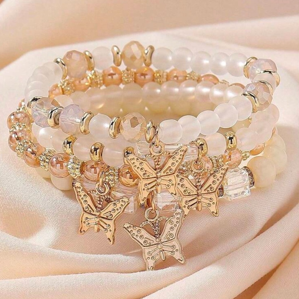 Elegant Butterfly Charm Bracelet Set